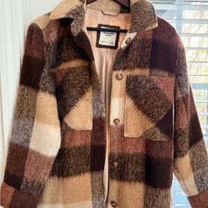 Abercrombie & Fitch Plaid Wool-Blend Shacket – Size Small